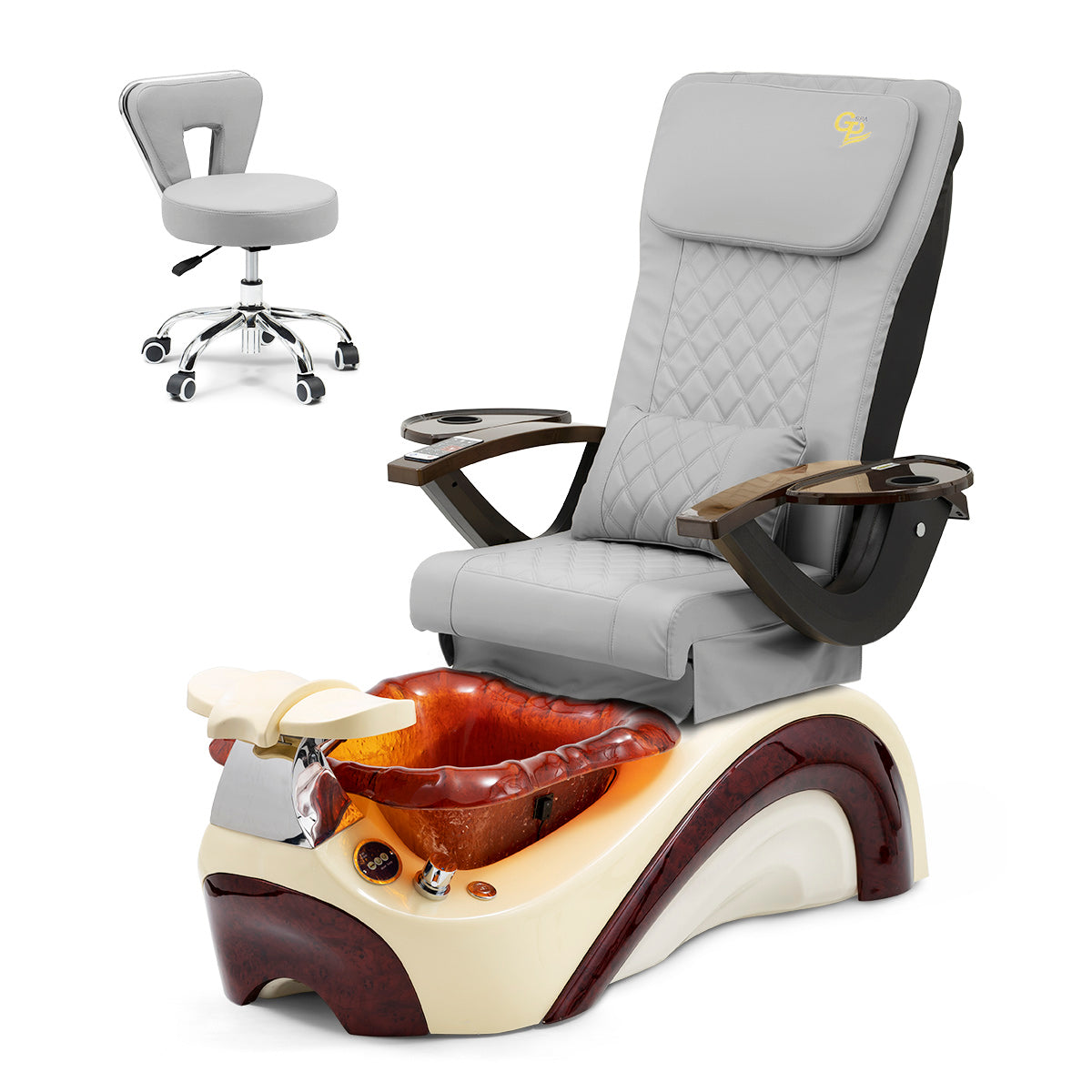 Trọn Bộ Ghế Spa Phoenix Pedi Ghế Pedi - Đế Kem - Bát Sô Cô La - Da C01