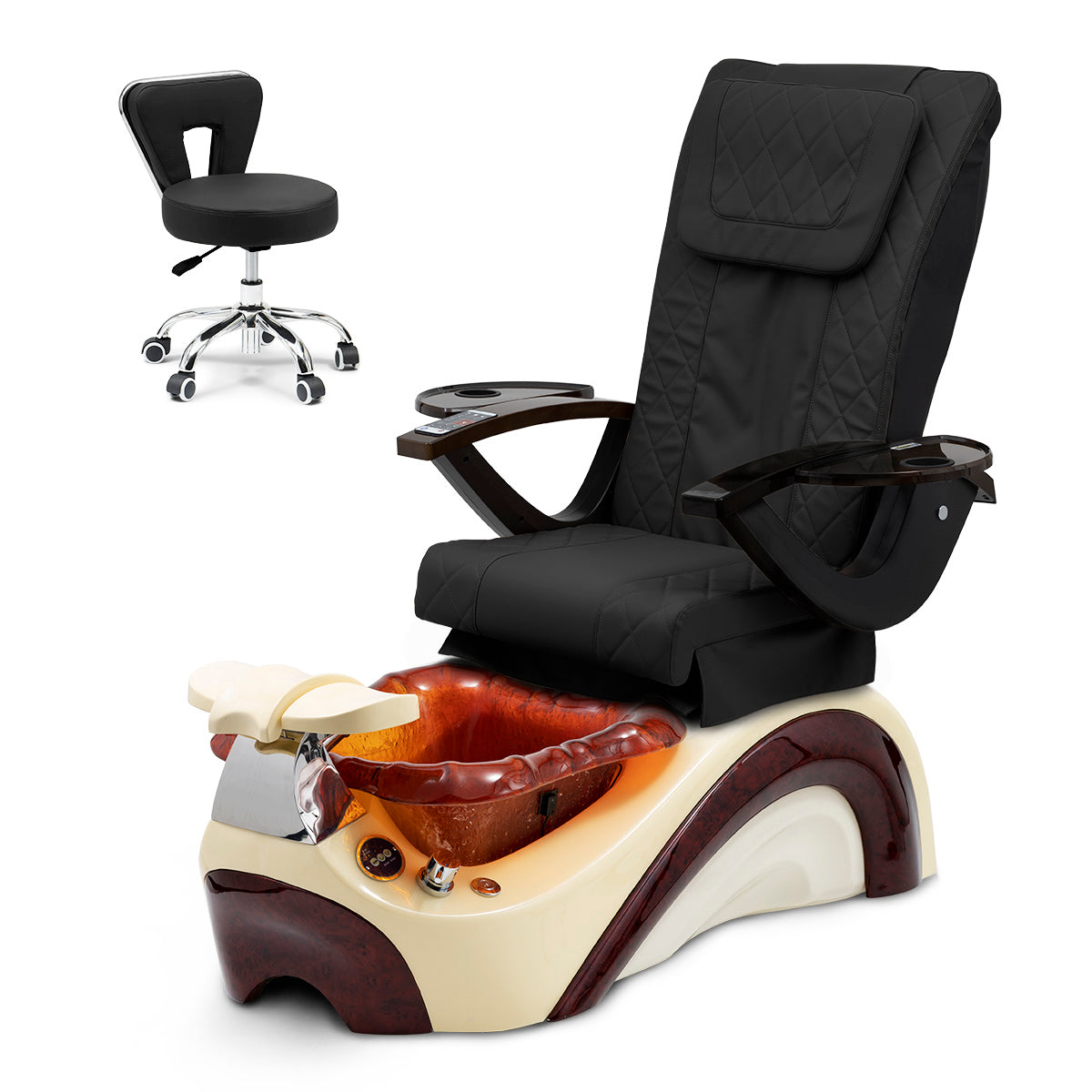 Ghế Spa Phoenix Pedicure Trọn Bộ Kèm Ghế Pedi - Đế Kem - Bát Sô Cô La - Da Kim Cương