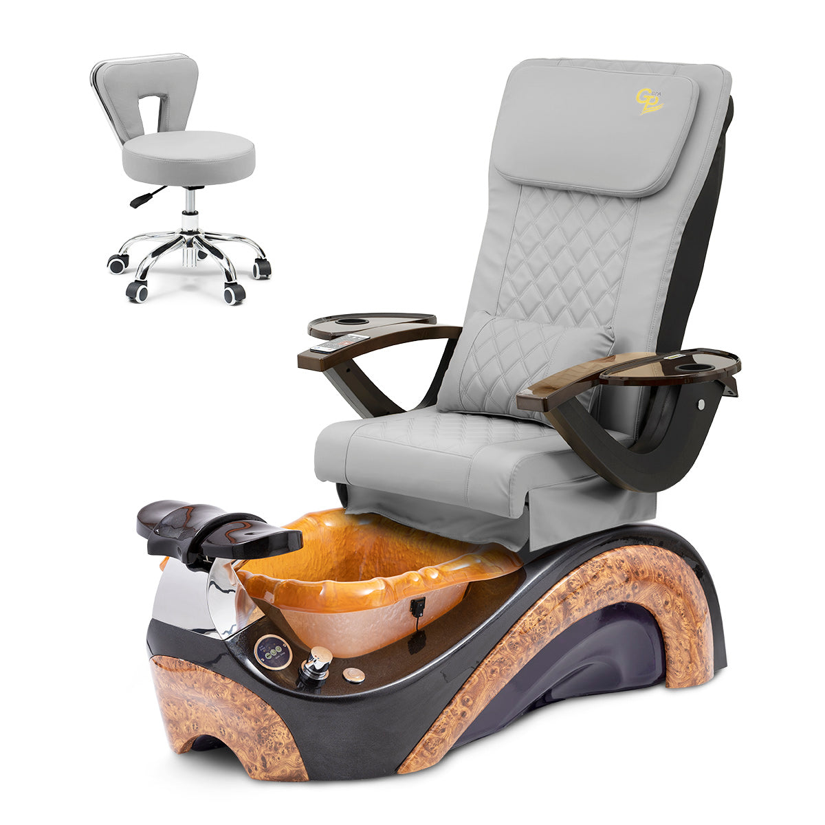 Trọn Bộ Ghế Spa Phoenix Pedi Ghế Pedi - Đế Socola - Bát Nhựa Vàng - Da C01