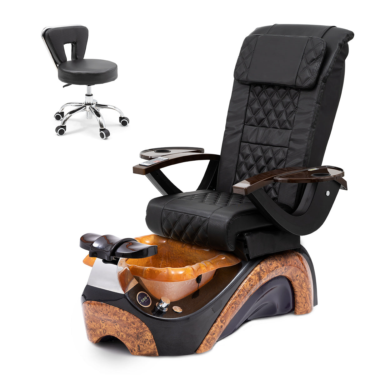 Ghế Spa Phoenix Pedicure Trọn Bộ Kèm Ghế Pedi - Đế Socola - Bát Nhựa Vàng - Sợi Carbon
