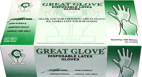 Great Latex Gloves, Powder Free Exam Gloves - Small - Case of 10