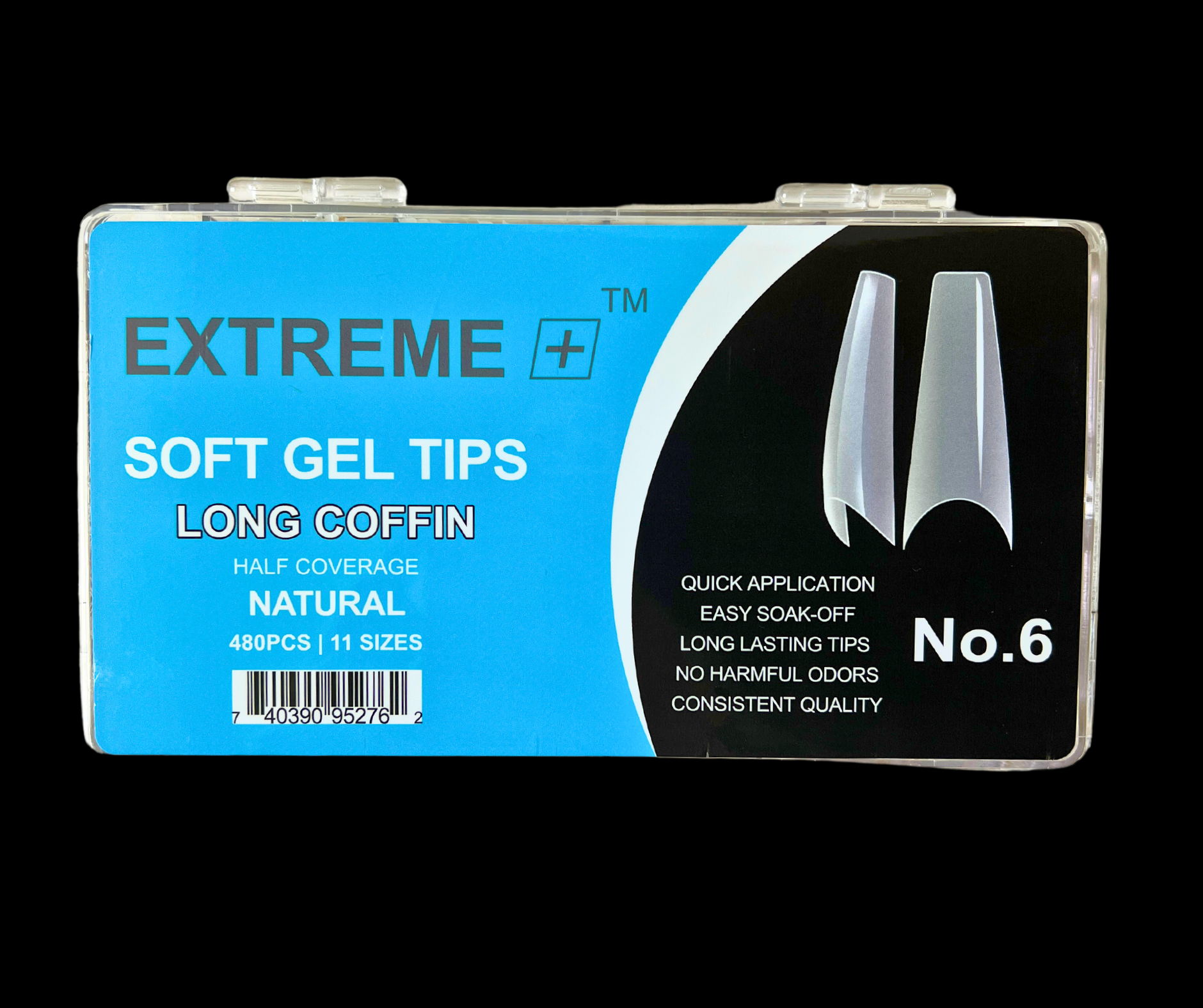 Móng tay giả nửa đầu tự nhiên EXTREME+ số 6 _ Long Coffin
